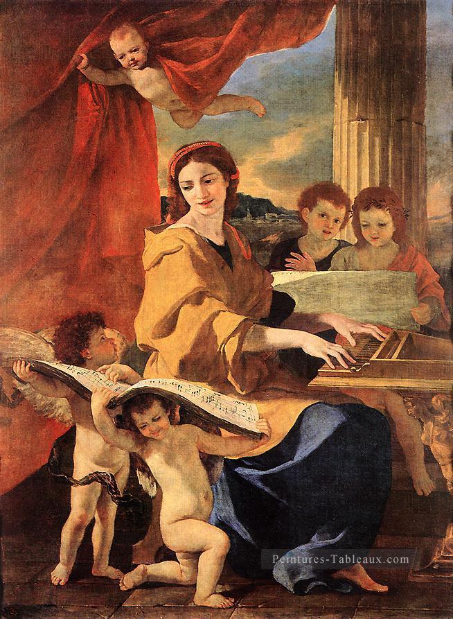 Sainte Cécile classique peintre Nicolas Poussin Peintures à l'huile